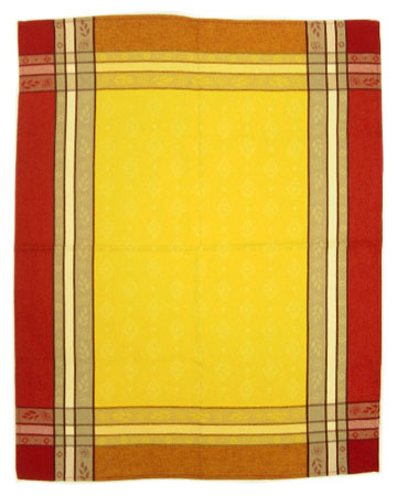 Set of 3 Jacquard dish cloths (Beaulieu. yellow/red) - Click Image to Close